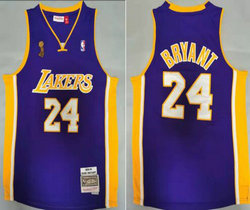 Los Angeles Lakers #24 Kobe Bryant Blue 2008-09 Champion Hardwood Classics Authentic Stitched NBA jersey