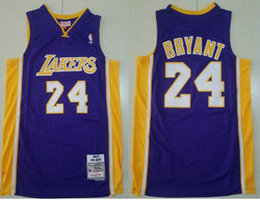 Los Angeles Lakers #24 Kobe Bryant Purple 2006-07 Hardwood Classics Authentic Stitched NBA Jersey