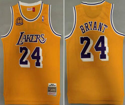 Los Angeles Lakers #24 Kobe Bryant Gold 60th anniversary Hardwood Classics Authentic Stitched NBA Jersey