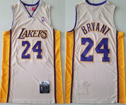 Los Angeles Lakers #24 Kobe Bryant Rice Yellow 2008-09 Hardwood Classics Authentic Stitched NBA Jersey