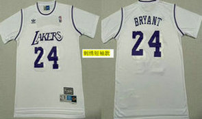Los Angeles Lakers #24 Kobe Bryant White Mesh Short sleeves NBA Jersey