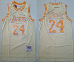 Los Angeles Lakers #24 Kobe Bryant Yellow Gold Hardwood Classics Authentic Stitched NBA Jersey