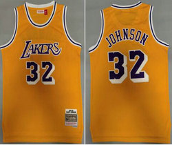 Los Angeles Lakers #32 Magic Johnson Gold 1994-95 Hardwood Classic Stitched Jersey