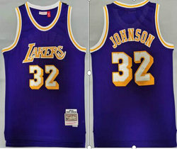 Los Angeles Lakers #32 Magic Johnson Purple 1984-05 Hardwood Classic Stitched Jersey