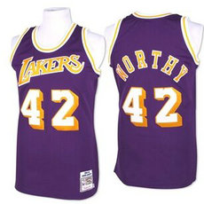 Los Angeles Lakers #42 James Worthy Purple Throwback Jersey