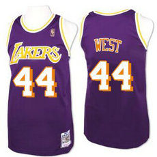Los Angeles Lakers #44 Jerry West Purple Throwback Jersey