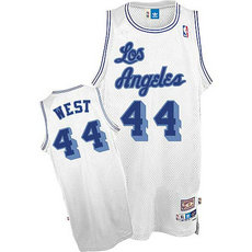 Los Angeles Lakers #44 Jerry West White Throwback Jersey