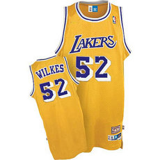 Los Angeles Lakers #52 Jamaal Wilkes Authentic Gold Throwback Jersey