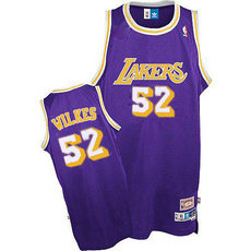 Los Angeles Lakers #52 Jamaal Wilkes Authentic Purple Throwback Jersey