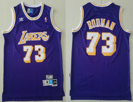 Los Angeles Lakers #73 Dennis Rodman Authentic Purple Throwback Jersey
