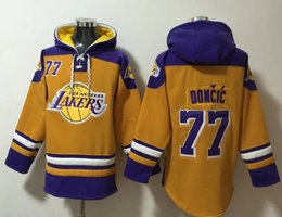 Los Angeles Lakers #77 Luka Doncic Stitched Pullover Hoodie