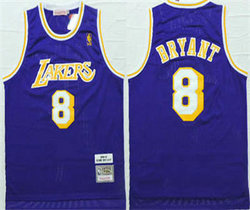 Los Angeles Lakers #8 Kobe Bryant 1996-97 Hardwood Classic Purple Throwback Stitched Jersey