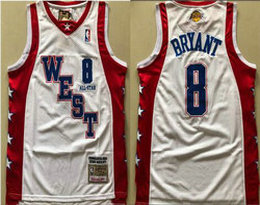 Los Angeles Lakers #8 Kobe Bryant All Star 2004 White Authentic Stitched NBA jersey HM