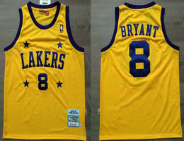 Los Angeles Lakers #8 Kobe Bryant Gold All-Star Classic Throwback Authentic Stitched NBA jersey