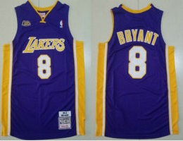 Los Angeles Lakers #8 Kobe Bryant Purple 2000-01 Final Hardwood Classics Authentic Stitched NBA Jersey