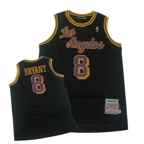 Los Angeles Lakers #8 Kobe Bryant Throwback Black Authentic Stitched NBA jersey