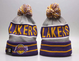 Los Angeles Lakers NBA Knit Beanie Hats YP 3