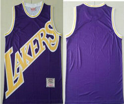 Los Angeles Lakers blue Hardwood Classics Authentic Stitched NBA Jersey