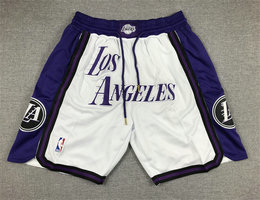 Los Angeles Lakers pocket 2023 white City Shorts