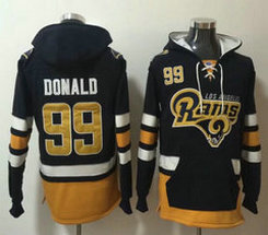 Los Angeles Rams #99 Aaron Donald blue All Stitched Hooded Sweatshirt