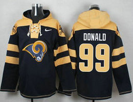 Los Angeles Rams #99 Aaron Donald blue Authentic Stitched NFL Hoodies
