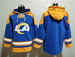 Los Angeles Rams Blank Royal 2022 Royal Super Bowl LVI Champions Pullover Hoodie All Stitched