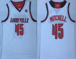 Louisville Cardinals #45 Donovan Mitchell White Basketball Stitched NCAA Jersey