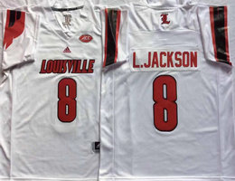Louisville Cardinals #8 Lamar Jackson White Vapor Untouchable Stitched College Jersey