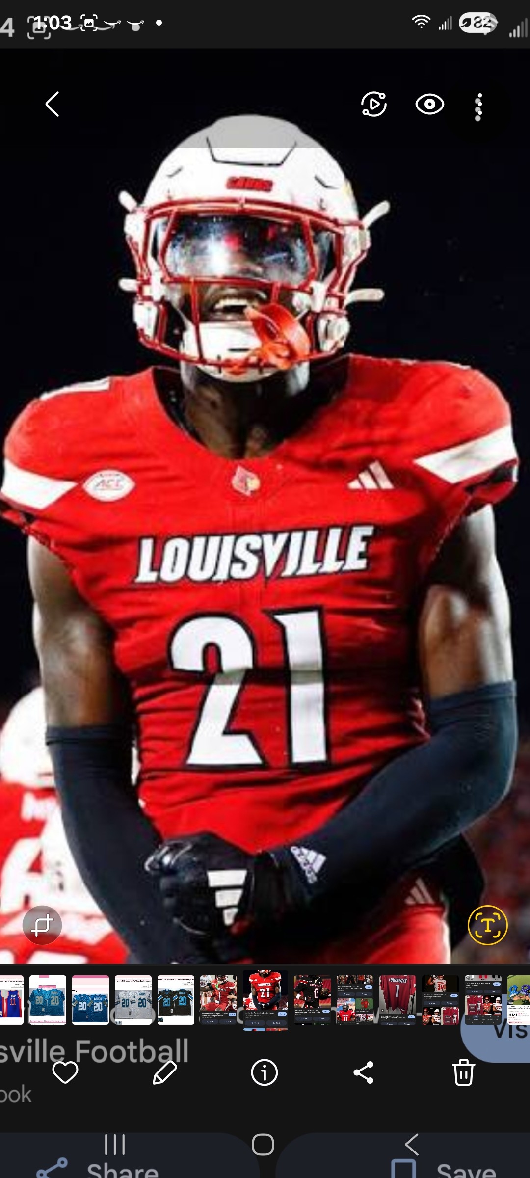 Louisville Custom Red jersey