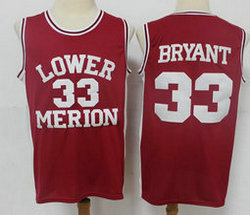 Lower Merion #33 Kobe Bryant Red Basketball stitched Jersey