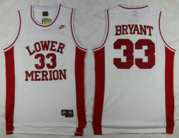 Lower Merion High School #33 Kobe Bryant White Chase Fashion New Authentic Stitched NBA jersey