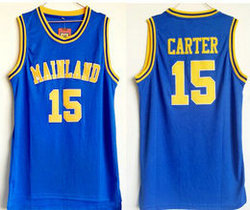 Mainland High School #15 Vince Carter Blue Basketball Jersey