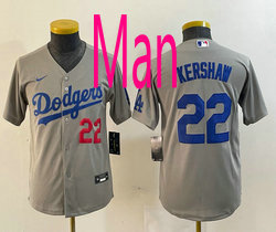 Nike Los Angeles Dodgers #22 Clayton Kershaw Gray with 22 Stitched MLB Jersey