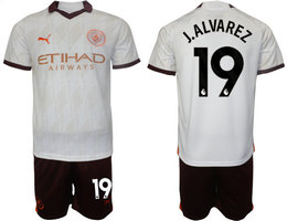 Manchester City 2023-24 #19 J.ALVAREZ Away Soccer Club Jersey