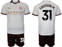 Manchester City 2023-24 #31 EDERSONM Away Soccer Club Jersey