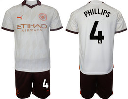 Manchester City 2023-24 #4 PHILLIPS Away Soccer Club Jersey