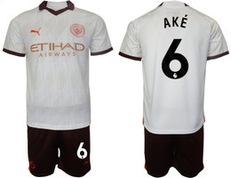 Manchester City 2023-24 #6 AKE Away Soccer Club Jersey