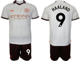 Manchester City 2023-24 #9 HAALAND Away Soccer Club Jersey