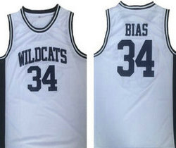 Maryland Wildcats #34 Len Bias White Basketball Jersey