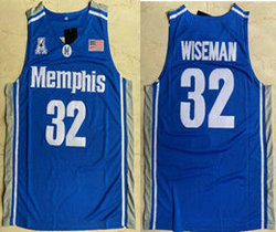 Memphi Tigers #32 James Wiseman Blue College Basketball Jersey