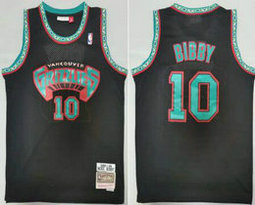 Memphis Grizzlies #10 Mike Bibby Black 1998-99 Hardwood Classics Authentic Stitched NBA jersey