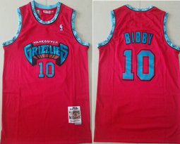 Memphis Grizzlies #10 Mike Bibby Red 1998-99 Hardwood Classics Authentic Stitched NBA jersey