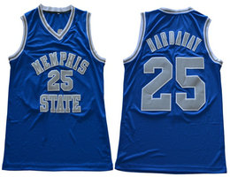 Memphis State #25 Penny Hardaway Blue College Basketball Jersey