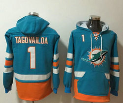 Miami Dolphins #1 Tua Tagovailoa All Stitched Hooded Sweatshirt