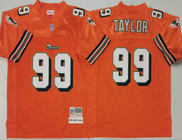 Miami Dolphins #99 Jason Taylor Orange Throwback Authentic Stitched NFL Jersey
