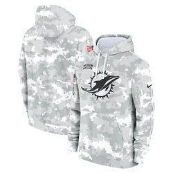Miami Dolphins 2024 Camo Salute To Service Pullove Hoodie
