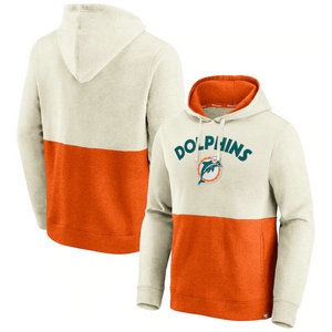 Miami Dolphins Fanatics Branded Throwback Arch Colorblock Pullover Hoodie