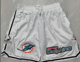 Miami Dolphins White NFL Shorts