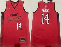 Miami Heat #14 Tyler Herro Red 2024-25 City Edition Stitched Basketball Jersey