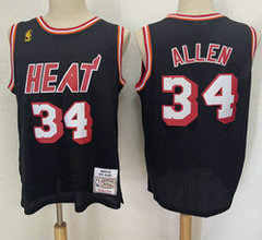 Miami Heat #34 Ray Allen Black Throwback Authentic Stitched NBA jersey